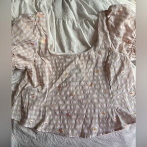 Kirious Peplum Embroided Corset Style Top